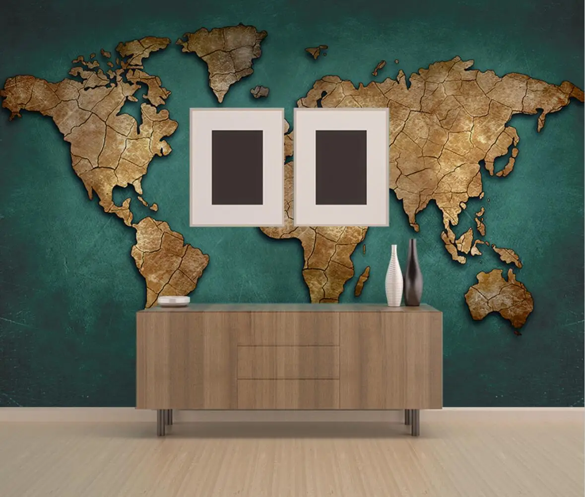 

beibehang Custom 3d wallpaper for living room mural Vintage World Map TV background wall papel de parede wall paper home decor