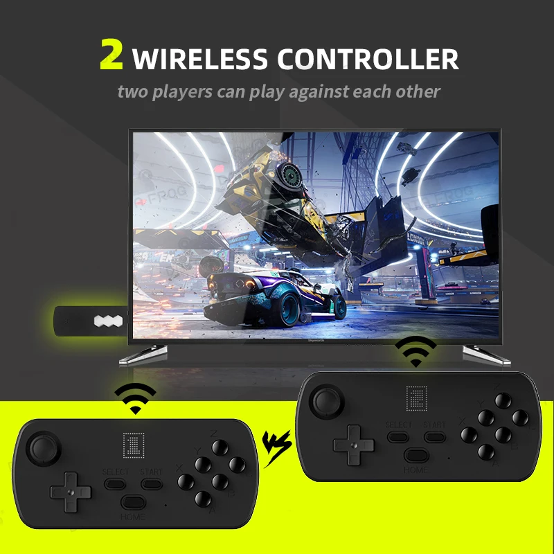 

Mini 4K Video Game Wireless Handheld USB TV Video Game Console Build In 1700/3500 Classic Game 8G/16G Double Controller Player