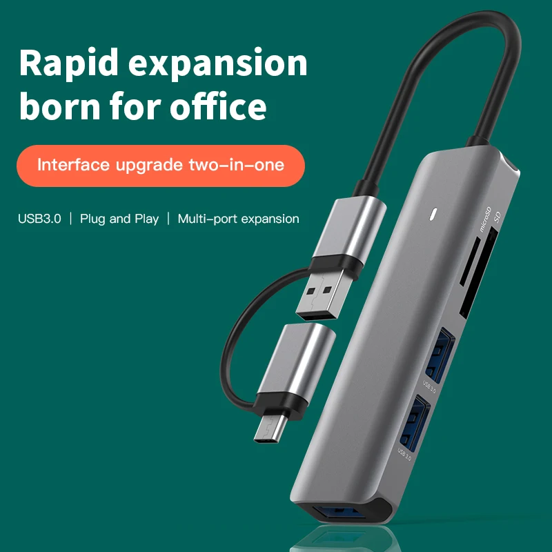

Док-станция 2 в 1 с 4 портами USB Type C