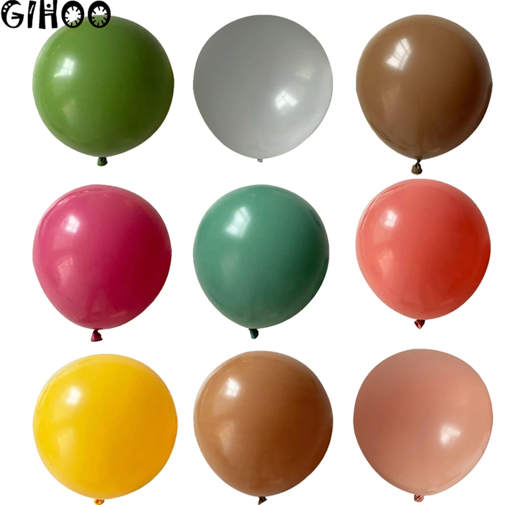 

5Pcs 24Inch Brown Khaki Coffee Latex Balloons Green Retro Rose Red Pink Giant Helium Globos Birthday Party Wedding Decorations