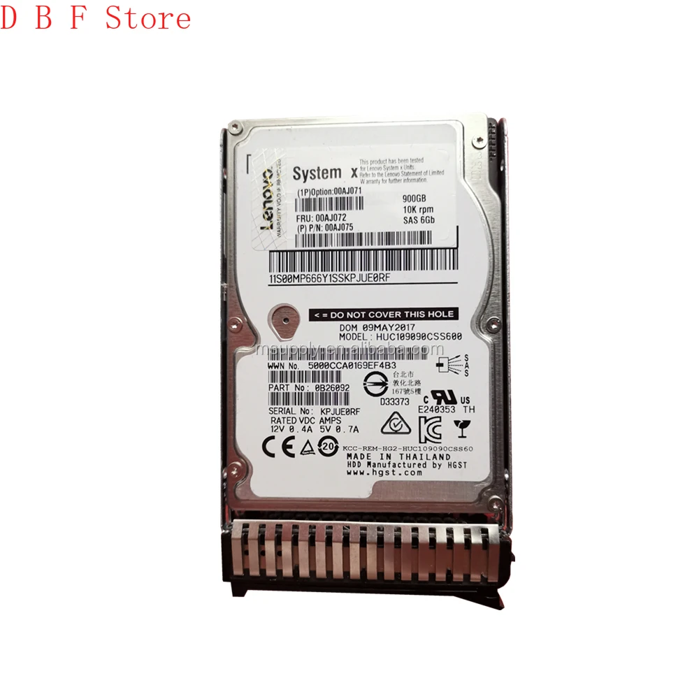 

2,5 "00AJ072 00AJ071 900 ГБ 10K 6 Гб/с SAS SFF G2HS HDD X3650M5 X3850 X6