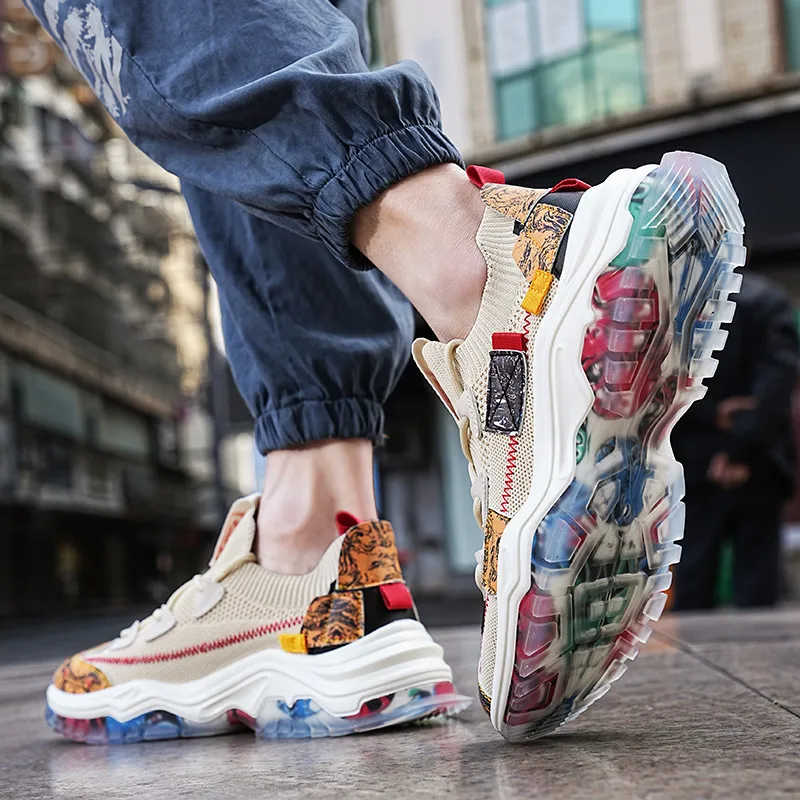 2023 New Design Platform Men Running Shoes High Quality Fabric Men Sneaker Breathable Mens Training Shoes Zapatos Deportivos