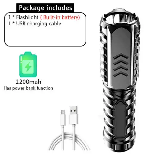 

Многофункциональный портативный фонарик 1200 мАч, фонарик для кемпинга, фонарик с аккумулятором USB, водонепроницаемые 3 режима