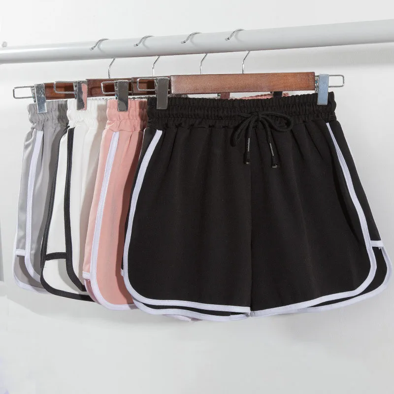 

Женские спортивные шорты, летние мягкие пижамные штаны, эластичные свободные удобные женские хлопковые брюки для тренировок, йоги, спортза...