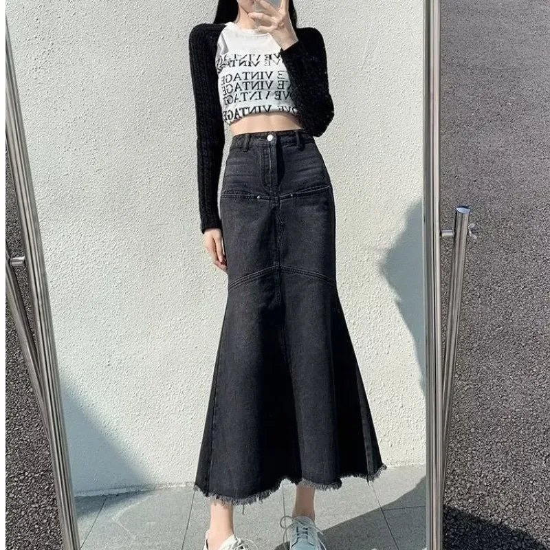 Женская повседневная однотонная юбка в корейском стиле