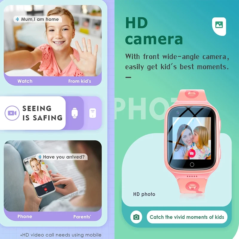 

K9H 4G Kids Smartwatch 1000mAh Waterproof IP67 Video Call SOS GPS LBS WIFI Location Tracker Remote Monitor Children Phone Watch