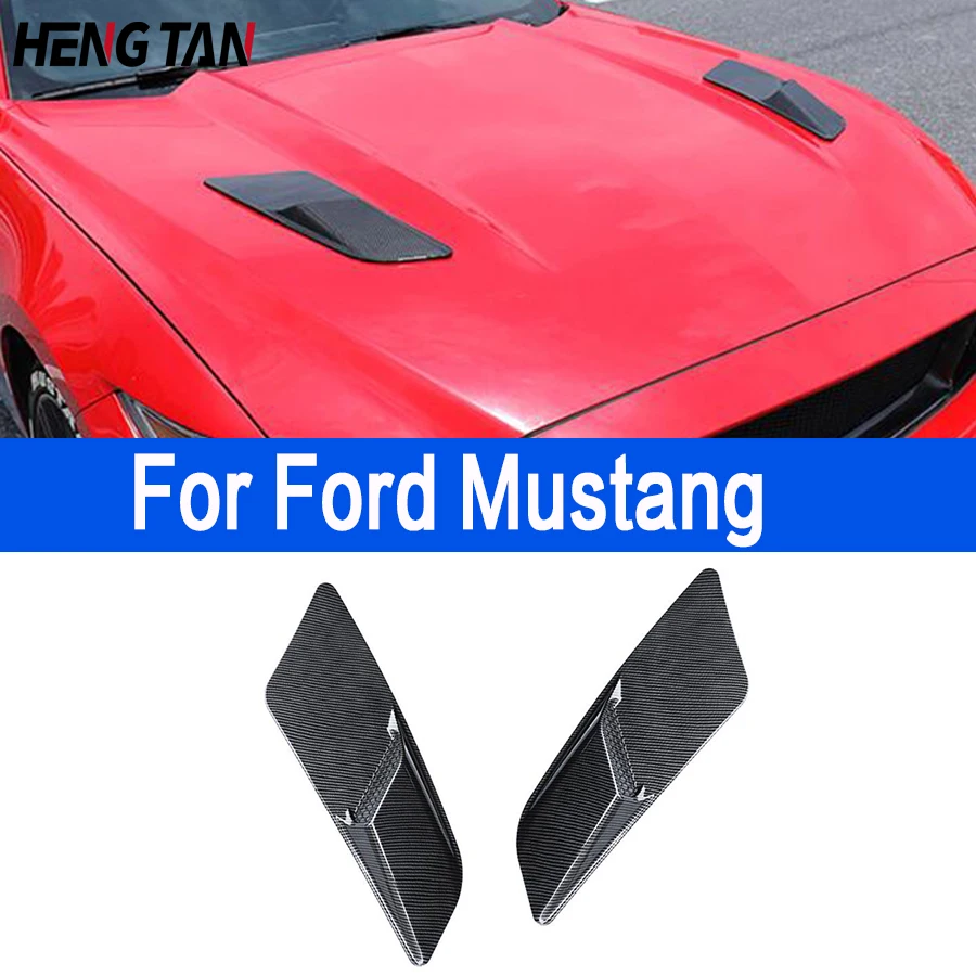 

High Quality Carbon Fiber vent cover Engine Hood Air Outlet Trim Splitter Panel for Ford Mustang GT500 2015-2017 Body Kit