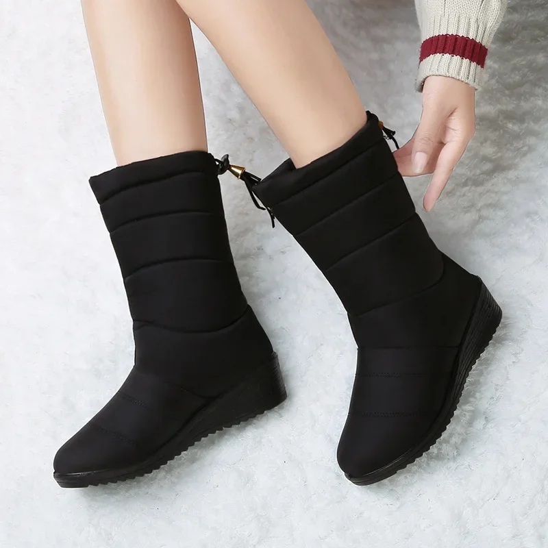 

Women Boots Ankle Boots Down Snow Boots Waterproof Tassel Winter Shoes Women Warm Fur Black Boots Female Botas Mujer