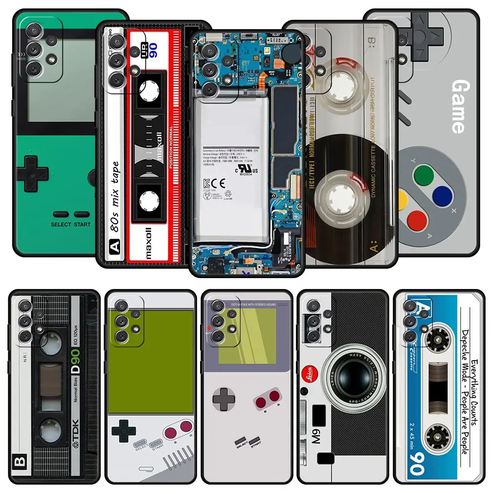 

Music Retro Vintage Camera Cassette Funda Case For Samsung Galaxy A12 A52 A51 A32 A21s A71 A02s A31 A72 A22 5G A11 Phone Tampa