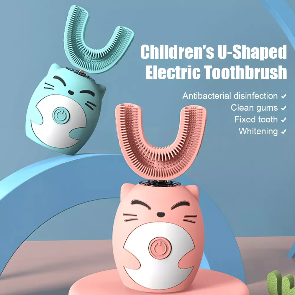 

360 Degrees U-shaped Smart Electric Toothbrush Kids Children Electric Toothbrush Silicone Automatic Ultrasonic Teeth Tooth Brush