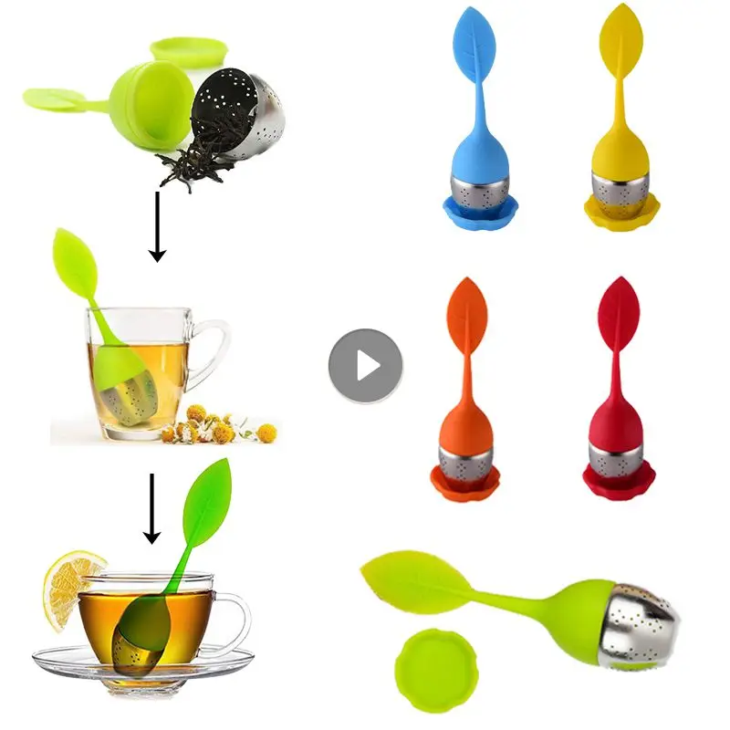 

Tea Infuser Stainless Steel Tea Strainer High Temperature Resistant Silicone Herbal Spice Filter Teaware Kitchen Accessories