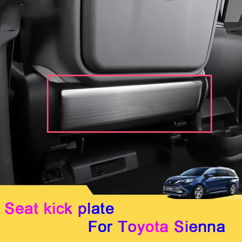 

For Toyota Sienna 2021 2022 Seat Kick Pad Backrest Stainless Steel Paste Accessories Rear Protective Pad