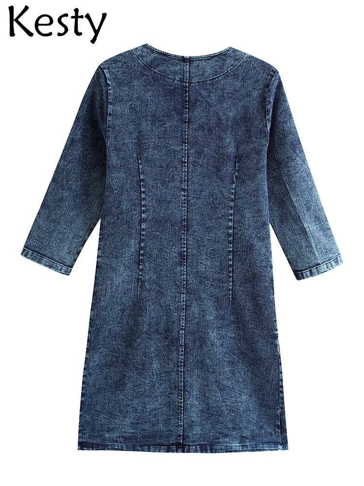 Женское джинсовое платье больших размеров KESTY эластичное приталенное