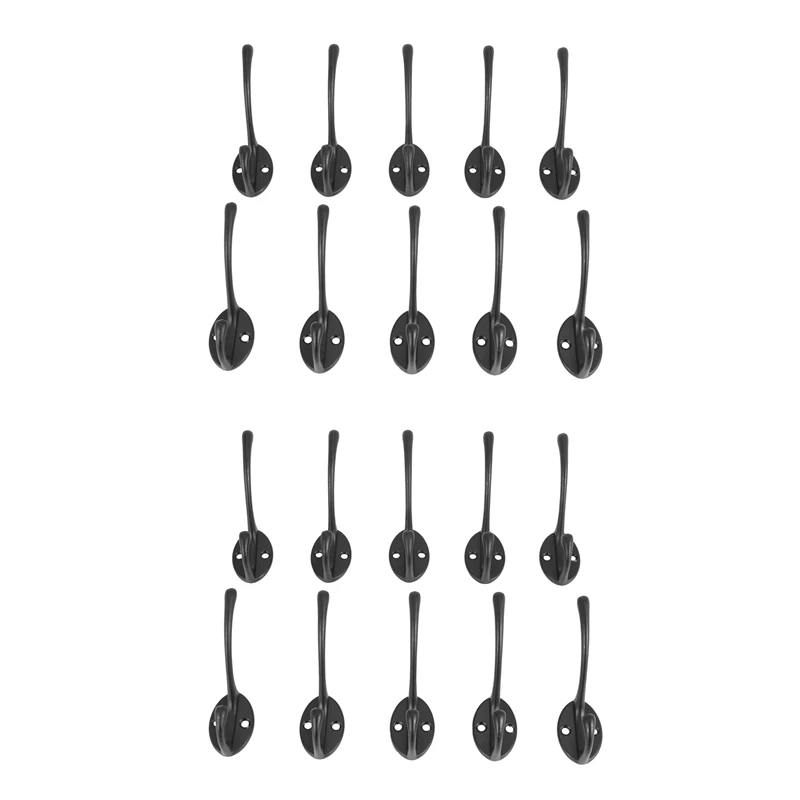 

Double Coat Hook 20 Pcs Classic Antique Industrial Style Iron Hanger