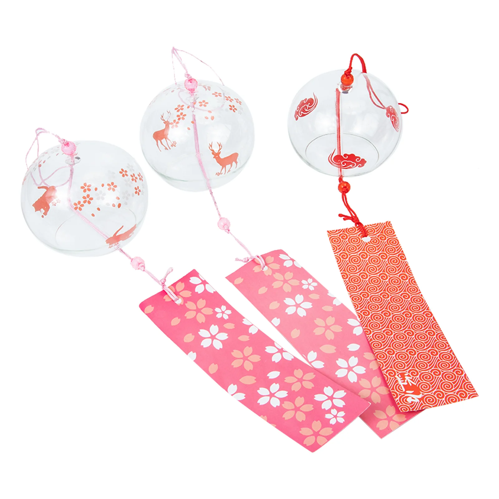 

3Pcs Japanese Style Wind Chimes Outdoor Glass Wind Chime Balcony Wind Bell