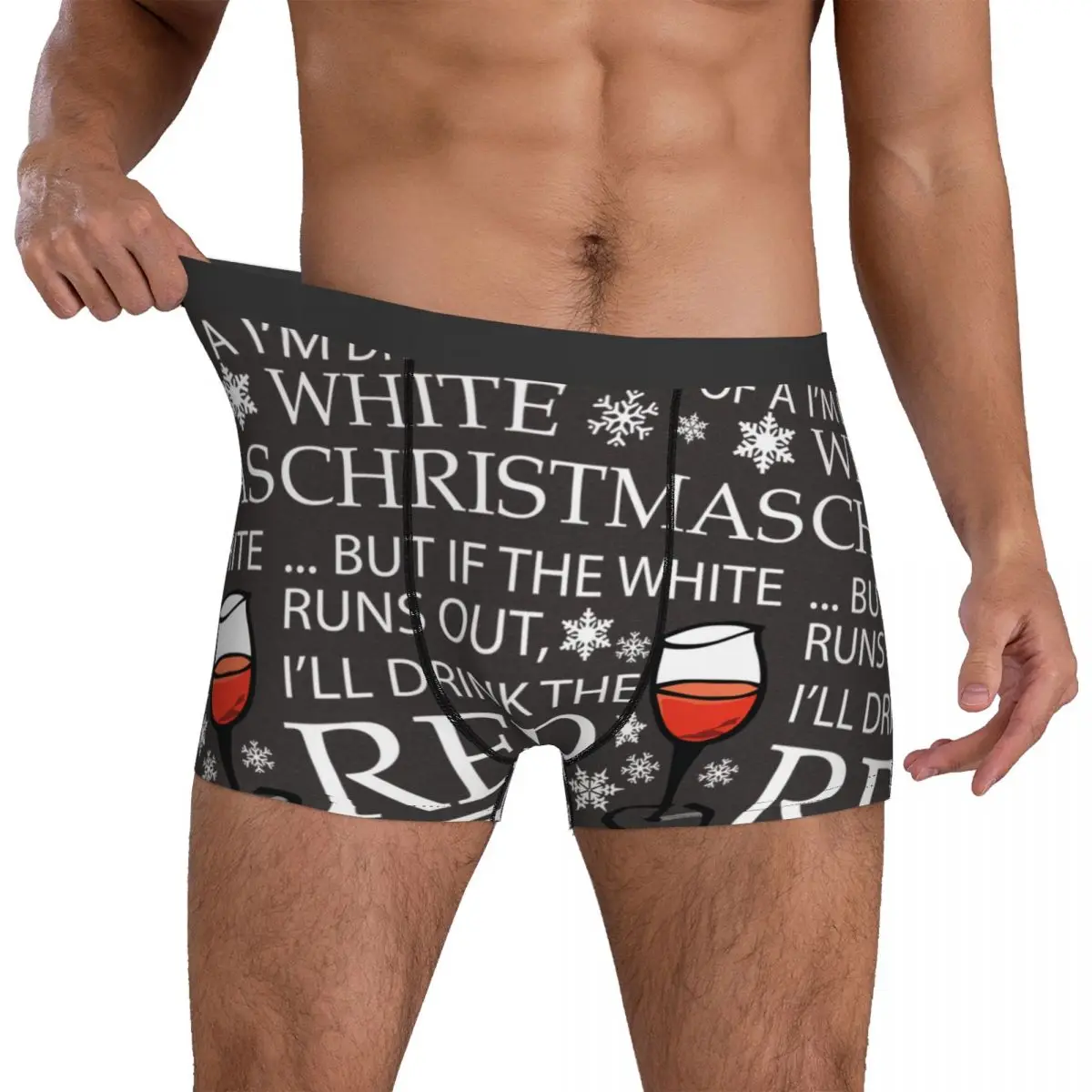 

Белое рождественское нижнее белье, красное забавное белье, трусы-боксеры с принтом, мужские трусы-боксеры размера плюс