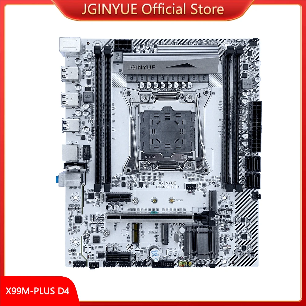 Материнская плата JGINYUE X99 LGA 2011-3 материнская с поддержкой процессора Xeon E5 V3 V4 и