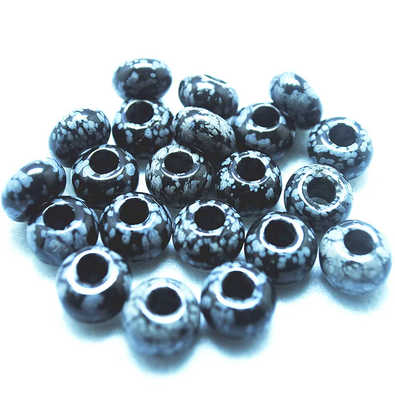 7 шт., европейские подходящие бусины, натуральные снежинки, оббистан, яшма, камень 8х14мм, Иннер, отверстие 5 мм, сделай сам, ювелирное изделие, оптовая цена