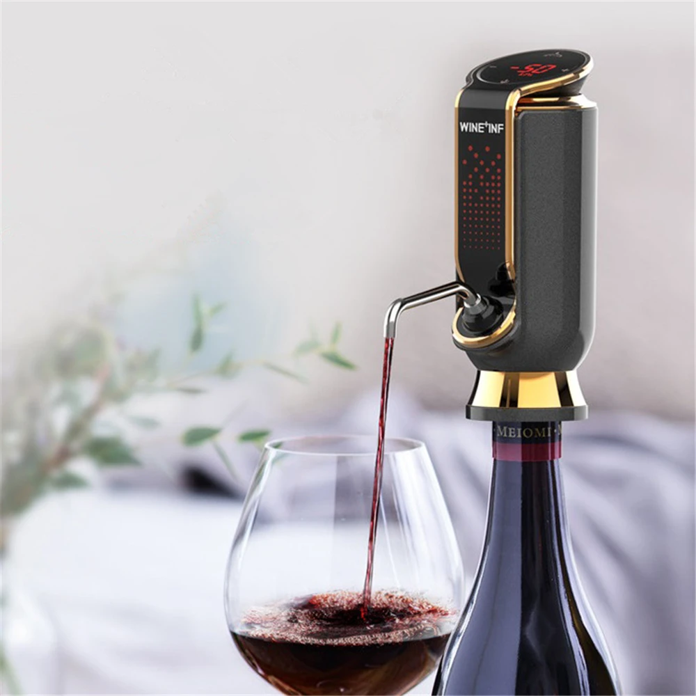 

Electric Wine Decanter with Output Setting Wine Aerator Dispenser Vacuum Saver 10 Days Preservation Wine Pourer Pump Bar Tools