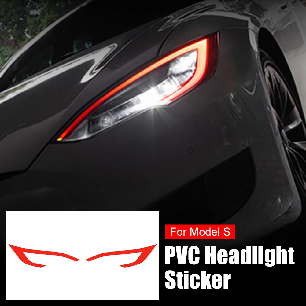 

PVC Self Adhesive High Transmission Car Headlight Eyebrow For Tesla Model X Model S Car Headlight Sticker Trim Front Light