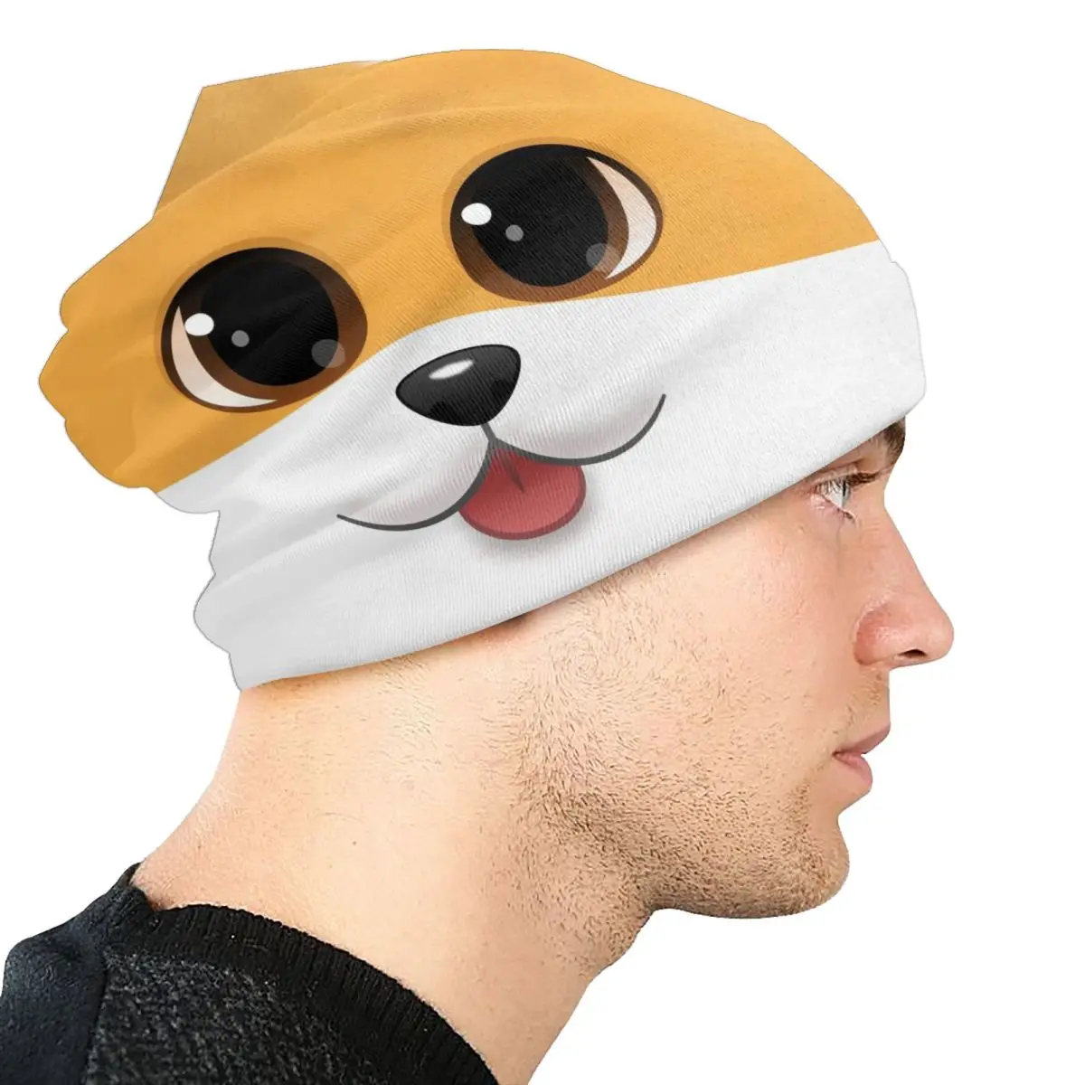 Фото Симпатичные шапочки Corgi Skullies на заказ, унисекс, зимняя теплая вязаная шапка в стиле хип-хоп для взрослых, шапки с капюшоном для собак Pembroke Welsh Corgi №4
