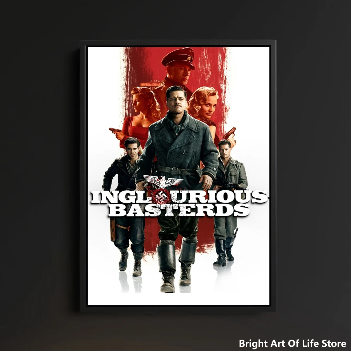 Постер фильма Бесславные ублюдки со звездой актером художественная обложка