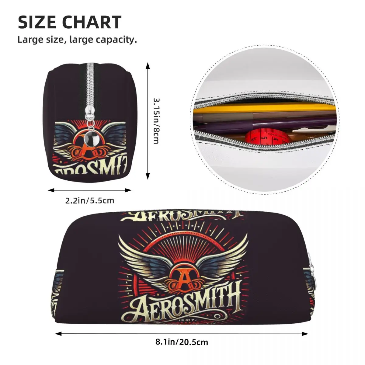 Фото Пеналы для школьников с изображением группы Aerosmith, школьные пеналы-коробки, сумки для карандашей, пеналы-косметички, держатели для ручек №3