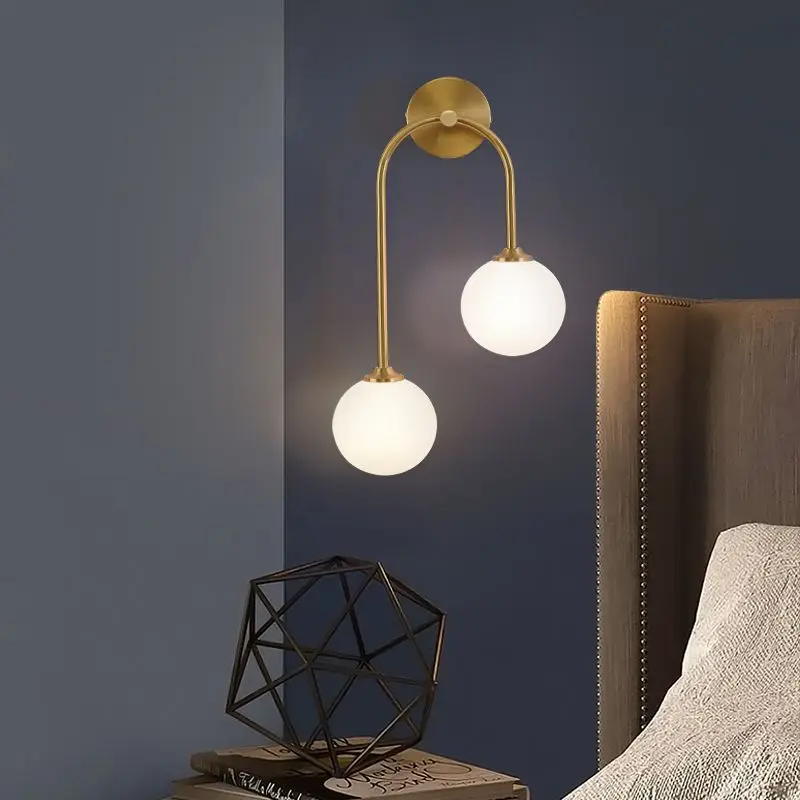 

Copper Wall Lamp Living Room Decoration Interior Wall Light Nordic Modern LED Wall Sconce Lamp Luxury Bedroom Lampara Gift