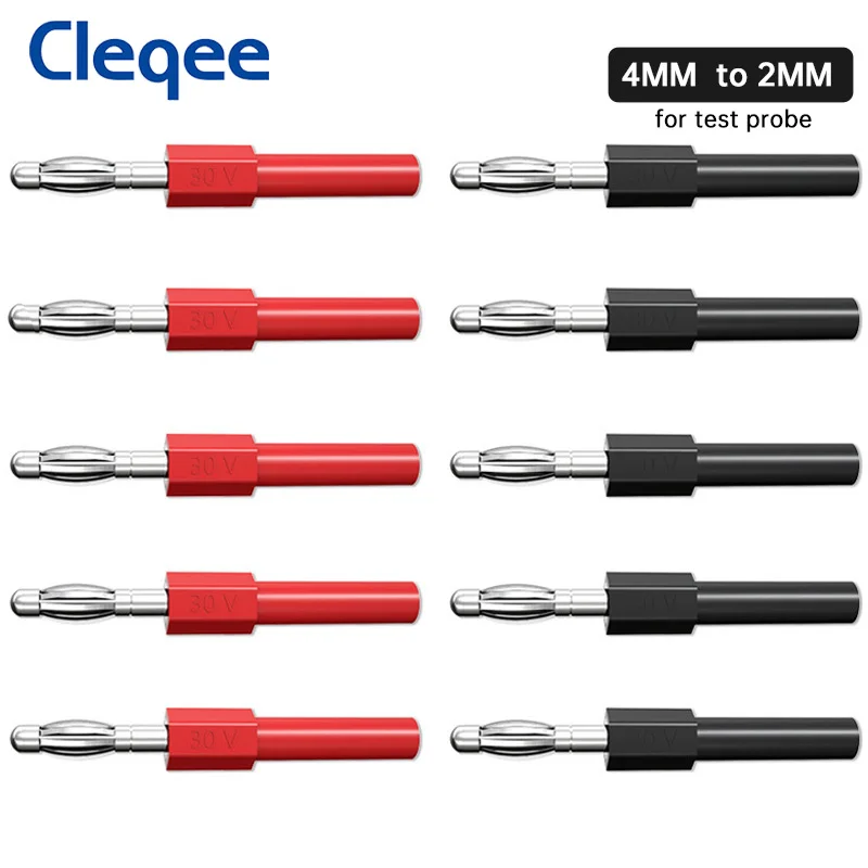 

Cleqee P7024 10 шт. 4 мм штекер банана 2 мм тестовый зонд гнездо никелированный медный мультиметр разъем Внутренняя пружина 30 В/10 А