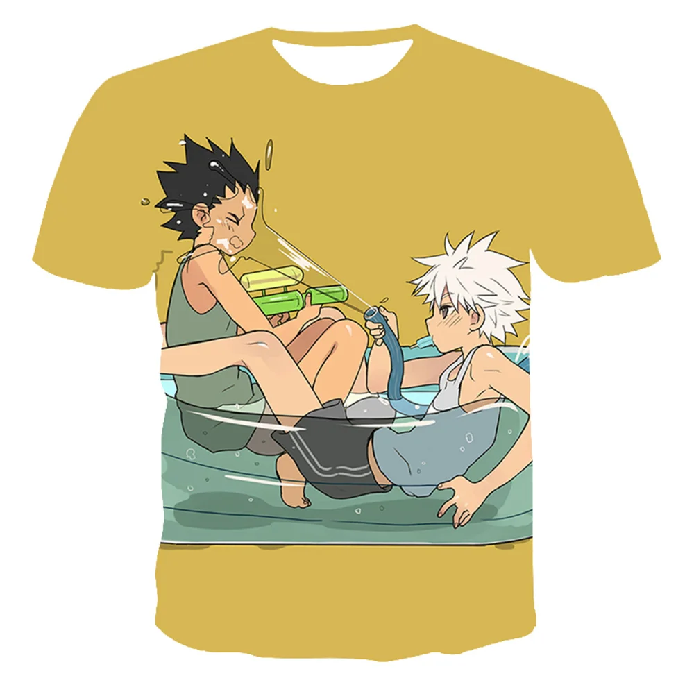 

Hunter X Hunter футболки с аниме рисунком Camisetas Манга футболка для мужчин Топы Одежда Мужская Уличная Футболка Camisa Masculina Verano