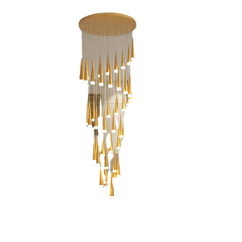 Modern luxury stairwell rotating led chandelier, used in hotel lobbies, club apartments, villas attic adjustable hanging lighCD