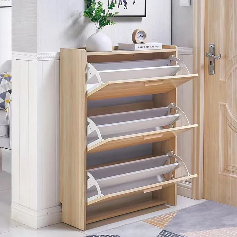 Деревянная Пылезащитная стойка для обуви узкие перегородки многоуровневые