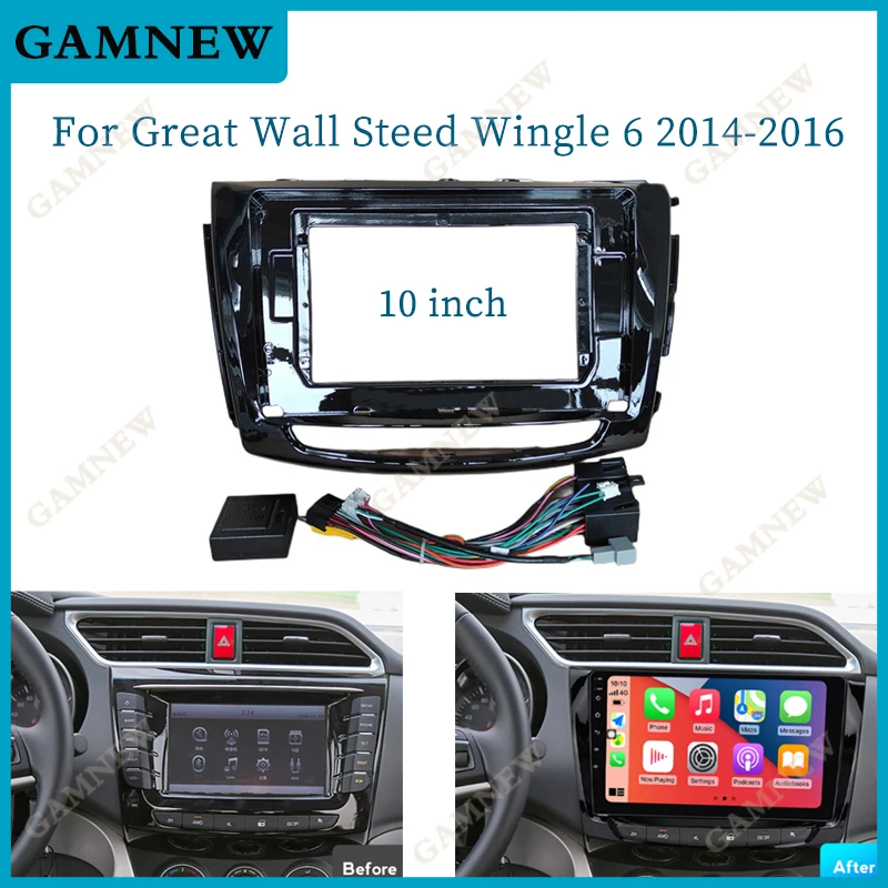

10 Inch Car Frame Fascia Adapter Canbus Box Decoder For Great Wall Steed Wingle 6 2014-2016 Android Radio Dash Fitting Panel Kit