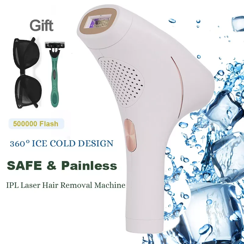 

Аппарат для удаления волос с охлаждением от льда, 5 уровней, безболезненный эпилятор для лица, 500000 вспышек, для домашнего использования, для ...