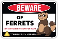 beware of ferrets sign aluminum ferret cage accessories decor ferret gifts for ferret lover ferret toys supplies stuff