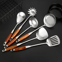 7 piece stainless steel kitchen utensils set heat resistant cooking tools kitchenware turner soup spoon pasta server strainer