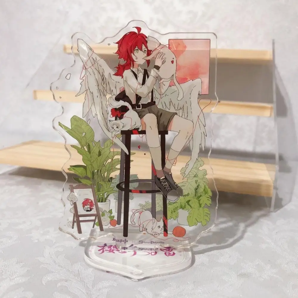 8 см Genshin Impact Xiao Venti Крылья ангела в форме человека стоячая карта украшение для