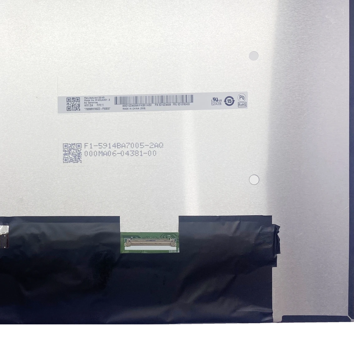 Фото B140UAK01.2 5D10V82400 FHD 1920x1200 60Гц IPS EDP 40-контактная панель 14-дюймовый ЖК-экран для ноутбука с сенсорным управлением On-Cell №3