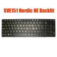 backlit nordic ne laptop keyboard for sony for vaio sve151 sve17 series v133930ak3ne3a 149152311se 90 4xw07 s0w black new
