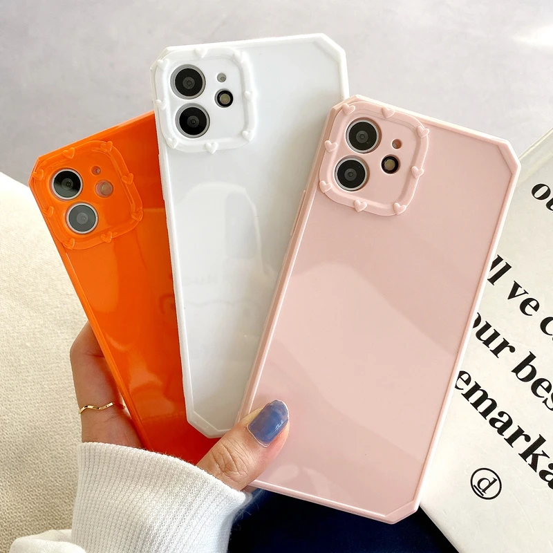 

Fashion Candy Color Phone Case For iPhone 11 12 Pro Max XS Max X XR 7 8 Plus Mini SE 2020 Soft Silicone Bumper Back Cover