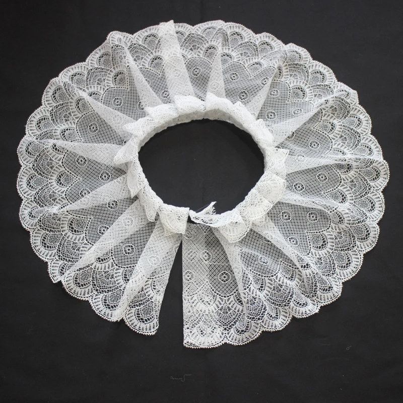 Женская кружевная шаль с перьями павлина большой двухслойный воротник лацканами