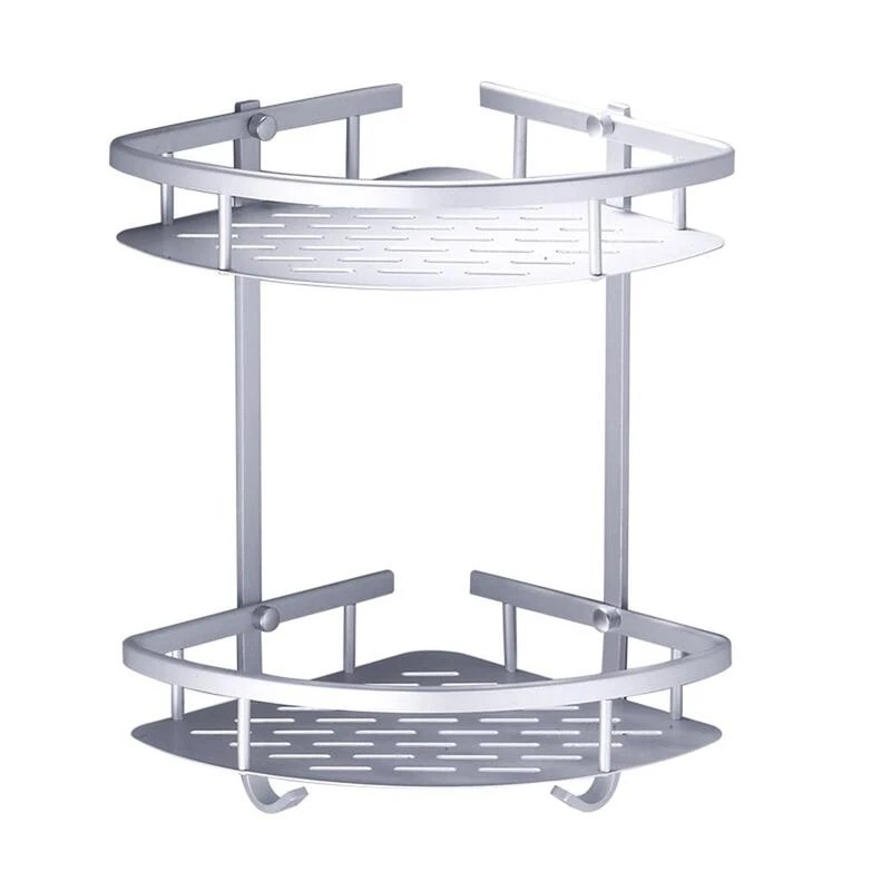 

Shelf Space Aluminum Bathroom Double-Layer Shower Gel Corner Rack Storage Rack