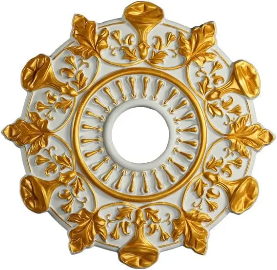 

Ceiling Medallion Golden Polyurethane 17-1/2 inch Diameter Lamp led w empotrable Downlight speaker Recessed dc lights v V light