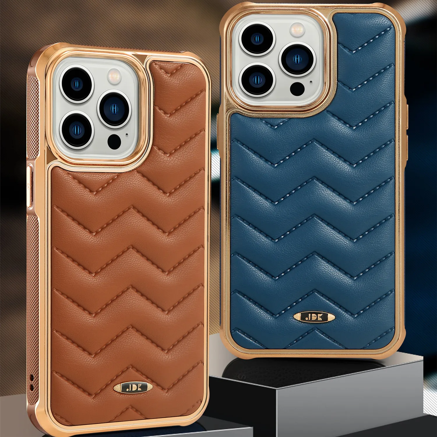 

Luxury Weave Soft Lambskin PU Leather Case for iPhone 14 13 Pro Max 12 Glossy Bumper Military Frame Armor Shockproof Phone Cover