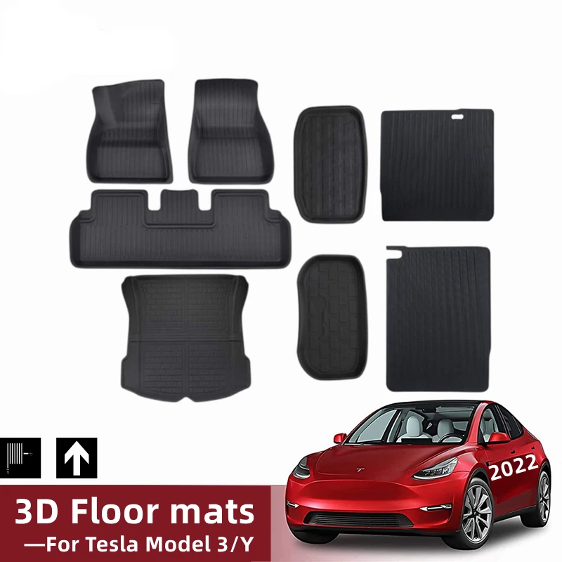 

3D Подставка под ногу под заказ для Tesla Model 3 Y, оригинальные напольные коврики, подкладка под пол, водонепроницаемый нескользящий коврик 2022