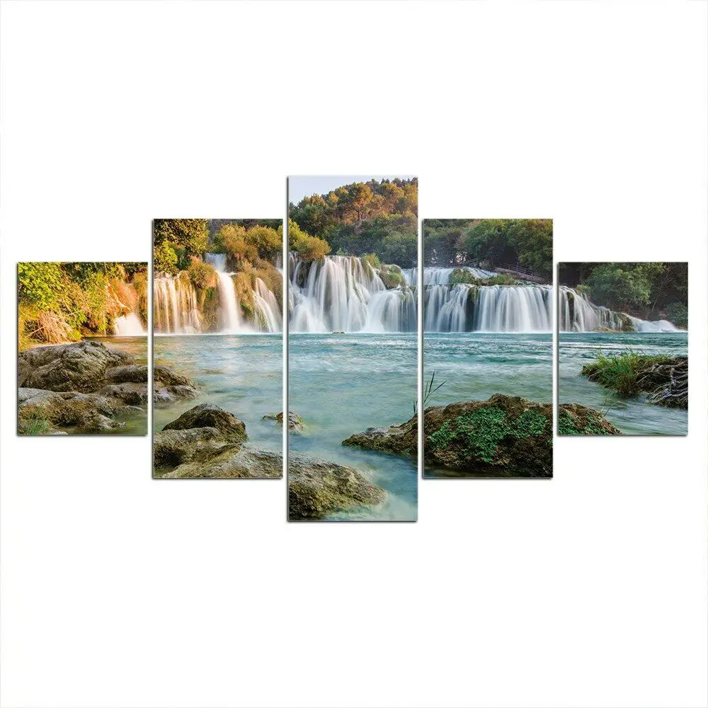 

5 шт. водопад природный пейзаж 5 шт. картины HD печать домашний декор комната декор абстрактная стена