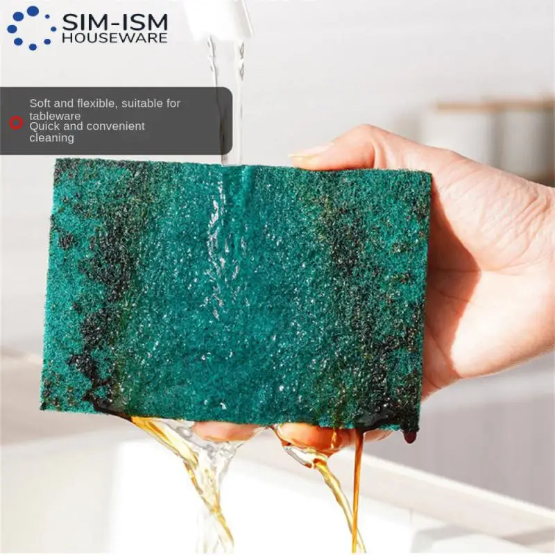 

Rust Removal Brush Dish Cloth Non-stick 5/ Sponge Cleaning Cloth Nylon Emery Scouring Pad Scouring Pad Kitchen Cleaning
