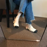 Retro Woman Shoes Closed Toe Sandals Block Heels 2022 Summer Mary Jane Original Fashion Chunky Comfort Silver New Multicolored L