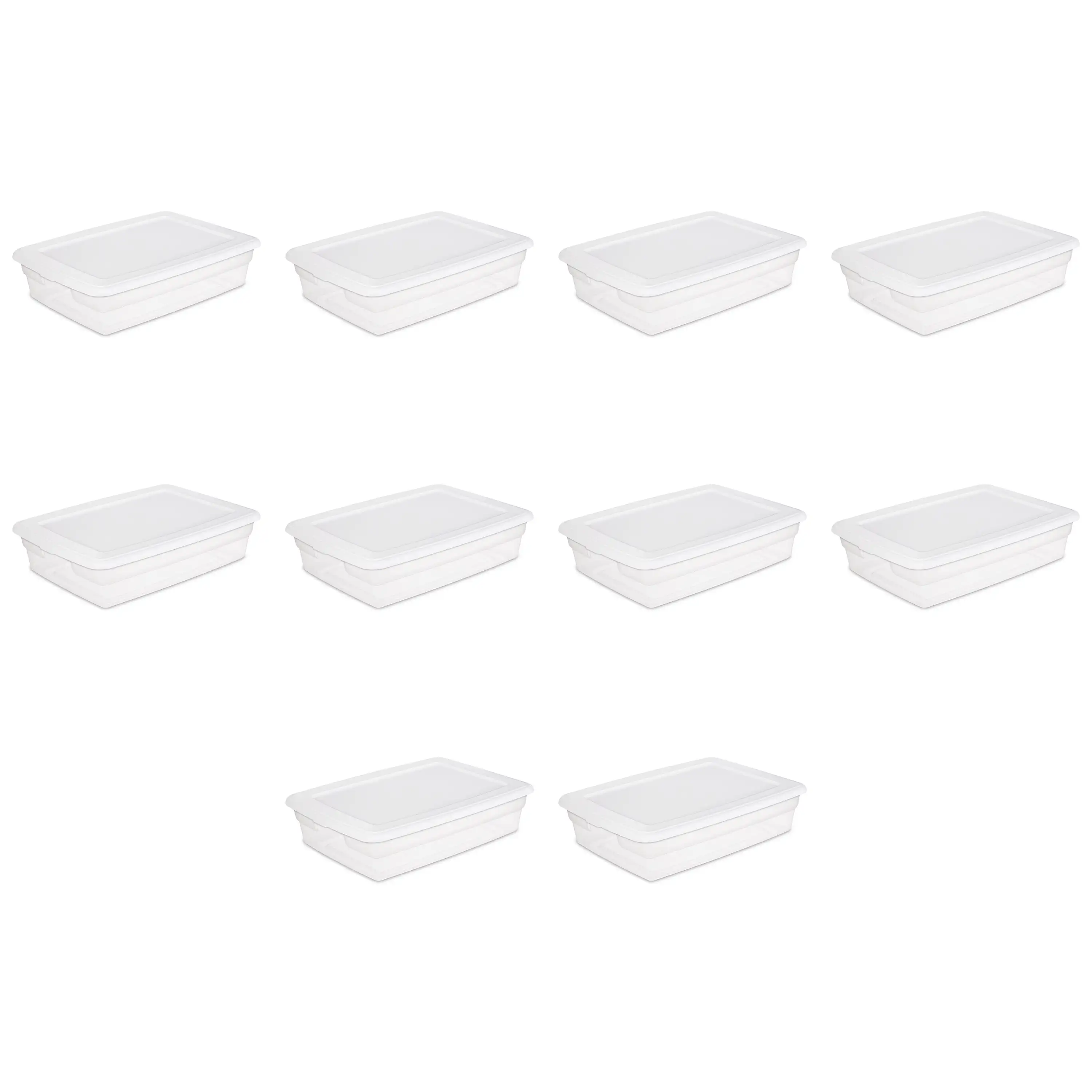 

28 Qt. Storage Box Plastic, White, Set of 10