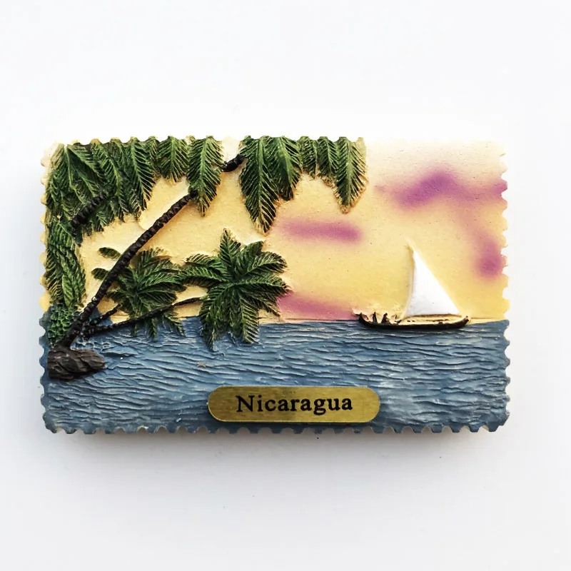 

Nicaraguan magnet refrigerator magnets creative beach seascape tourism commemorative decoration painted crafts gifts